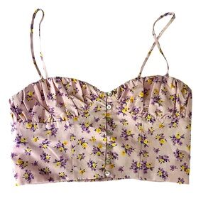New Zara Floral Cropped Top